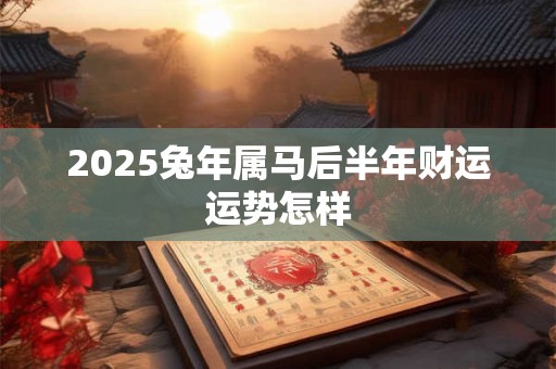 2025兔年属马后半年财运运势怎样