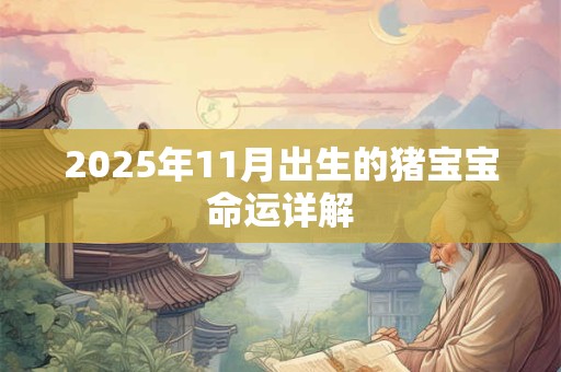 2025年11月出生的猪宝宝命运详解