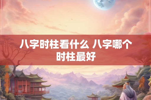 八字时柱看什么 八字哪个时柱最好
